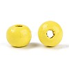 Spray Painted Round Natural Schima Wood Beads WOOD-A018-6mm-04-2