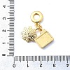 Brass Micro Pave Clear Cubic Zirconia European Dangle Charms KK-F904-21G-3