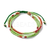 Adjustable Glass Seed Beaded Triple Layer Multi-strand Bracelet BJEW-MZ00048-05-1