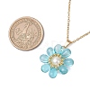 Glass & Glass Pearl Beads Pendants Necklaces for Women NJEW-MZ00106-04-3