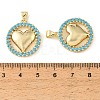 Brass Micro Pave Sky Blue Cubic Zirconia Pendants CU-CBA6938-07G-06-3