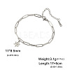 304 Stainless Steel Star of David Chai Charm Bracelets with Paperclip Chains for Women WGF5AD7-01-1