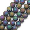 Electroplated Natural Druzy Geode Agate Beads Strands G-S238-18mm-03-1