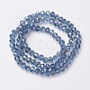Electroplate Transparent Glass Beads Strands LS-EGLA-A034-T8mm-S09-2