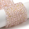 Electroplate Transparent Glass Beads Strands EGLA-A035-T4mm-L20-1