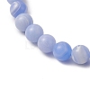 Natural Dyed Blue Lace Agate Beads Stretch Bracelets for Women BJEW-JB11260-3