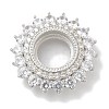 Rack Plating Brass Micro Pave Clear Cubic Zirconia Cabochon Connector Setttings KK-L224-027P-02-1