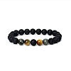 8MM Round Dyed Natural Tiger Eye and Lava Rock Yoga Beaded Stretch Bracelets ZG6546-8-1