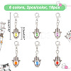 18Pcs 6 Colors Hamsa Hand Alloy Locking Stitch Marker HJEW-AB00618-2