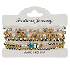Glass & CCB Plastic Beaded Stretch Bracelets Set FS-WG21267-04-2