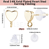 Brass Stud Earring Findings KK-BBC0028-29B-2
