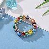 Round Glass Seed Beaded Finger Rings RJEW-JR00307-01-2