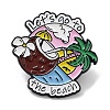 Summer Vacation Series Let's Go to the Beach Coconut Tree Alloy Enamel Pin Brooch JEWB-C029-09D-1