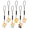 Cow & Flower Alloy Enamel Pendant Decoration HJEW-AB00481-1