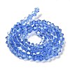 Transparent Electroplate Glass Beads Strands EGLA-A039-T6mm-B07-2