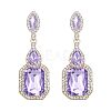 Brass Rhinestone Dangle Stud Earrings FS-WG9D6B6-14-1