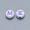 Craft Acrylic Horizontal Hole Letter Beads SACR-S201-11M-2