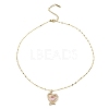 Heart Light Gold Brass Micro Pave Cubic Zirconia Pendant Necklaces NJEW-E105-09KCG-01-2