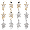SUNNYCLUE 40Pcs 2 Colors Alloy Crystal Rhinestone Connector Charms FIND-SC0007-41-1