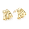 Brass Stud Earrings X-ZIRC-P088-04G-1