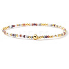 Bohemian Glass Seed Bead & Brass Beads Stretch Bracelets for Women DR1565-10-1
