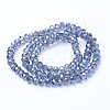 Electroplate Transparent Glass Beads Strands EGLA-A034-T8mm-Y04-2