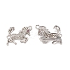 Brass Micro Pave Clear Cubic Zirconia Connector Charms KK-E068-VB019-1