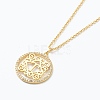 Brass Micro Pave Clear Cubic Zirconia Pendant Necklaces NJEW-J059-01T-1