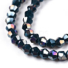 Opaque Solid Color Electroplate Glass Beads Strands EGLA-A039-P2mm-B09-2