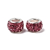 Polymer Clay Rhinestone European Large Hole Beads with Silver Color Plated Brass Cores FPDL-R002-10-3