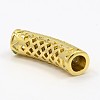 CZ Jewelry Brass Micro Pave Cubic Zirconia Hollow Curved Tube Beads ZIRC-M024-11-3