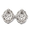 Brass Micro Pave Clear Cubic Zirconia Cabochon Settings KK-U074-03P-1