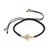Skull Adjustable Brass Nylon Thread Braided Bracelets BJEW-JB04985-03-1