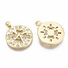 Brass Micro Pave Clear Cubic Zirconia Pendants KK-S356-220G-NF-2