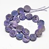 Flat Round Electroplated Natural Druzy Quartz Crystal Beads Strands G-A141-10mm-A02-2