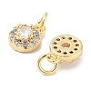 Brass Micro Pave Cubic Zirconia Charms KK-C051-12G-02-2