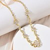 Brass Pave Cubic Zirconia Flower Pendant Necklaces NJEW-C121-04D-01G-2