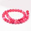 Natural Striped Agate/Banded Agate Bead Strands G-K155-B-8mm-09-2