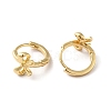 Brass Bowknot Hoop Earrings for Women ZIRC-Q201-15G-2