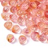 Transparent Spray Painted Glass Beads X-GLAA-R215-01-B03-4