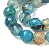 Dyed Natural Agate Faceted Round Beads Strands G-E320E-8mm-15-3