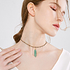 10Pcs 10 Colors Gemstone with Steel Wire Wrapped Pointed Pendants G-AR0004-03LG-5