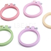 Adjustable ABS Plastic Flat Round Embroidery Hoops TOOL-PW0003-017-3
