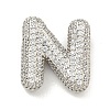 Platinum Plated Brass Micro Pave Cubic Zirconia Pendants KK-L073-001P-N-1