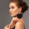 ANATTASOUL 6 Pairs 6 Style Polyester Tassel Dangle Stud Earrings with Rhinestone EJEW-AN0003-35-6