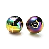 UV Plating Rainbow Iridescent Acrylic Beads PACR-E001-02E-3