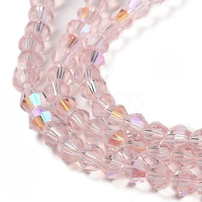 Transparent Electroplate Glass Beads Strands GLAA-F029-4mm-D26-1
