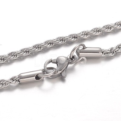 Non-Tarnish 304 Stainless Steel Rope Chain Necklaces NJEW-F195-05C-P-1