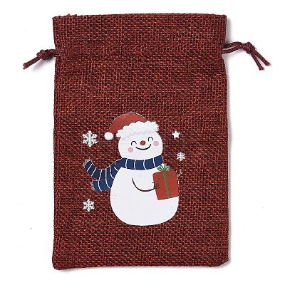 Christmas Theme Jute Cloth Storage Bags ABAG-F010-01A-02-1