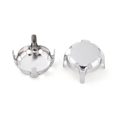 201 Stainless Steel Sew on Prong Settings STAS-T032-01-12mm-P-1